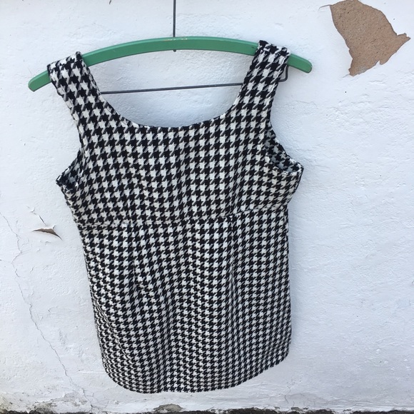 Houndstooth wool blend sleeveless dress - Picture 5 of 8